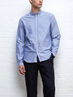 Brook Shirt Brecon Blue -Men's Fashion-Oliver Spencer BROOKSHIRTBRECONBLUEcopy