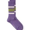 Polperro Socks Albion Mauve/Green -Men's Fashion-Oliver Spencer FlatOSMA554MillerSockAlbionMauveGreen