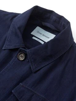 Hythe Jacket Faye Indigo Blue -Men's Fashion-Oliver Spencer FlatOSMJ362HytheJacketFAY01INBFayeIndigoBlue1