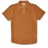 Austell Short Sleeve Polo Shirt Haywood Ochre -Men's Fashion-Oliver Spencer FlatOSMK741AustellPoloShirtHAY01OCHHaywardOchre