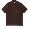 Short Sleeve Mawes Knitted Shirt Tamar Brown -Men's Fashion-Oliver Spencer FlatOSMK748ShortSleeveMawesShirtTAM01BROTamarBrown