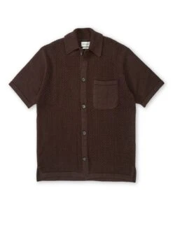 Short Sleeve Mawes Knitted Shirt Tamar Brown
