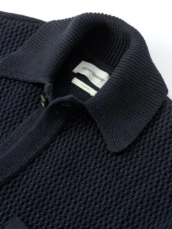 Short Sleeve Mawes Knitted Shirt Tamar Navy -Men's Fashion-Oliver Spencer FlatOSMK748ShortSleeveMawesShirtTAM01NAVTamarNavy1