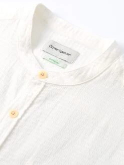 Grandad Shirt Haston Cream -Men's Fashion-Oliver Spencer FlatOSMS126GrandadShirtHAS01CREHastonCream1