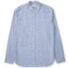 Grandad Shirt Hughes Blue -Men's Fashion-Oliver Spencer FlatOSMS126GrandadShirtHUG01BLUHughesBlue