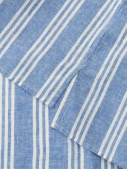 Havana Short Sleeve Shirt Singer Blue -Men's Fashion-Oliver Spencer FlatOSMS156cHavanaShortSleeveShirtSIN01BLUSingerBlue2