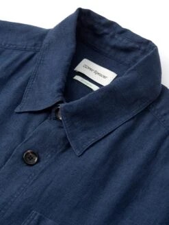 Treviscoe Shirt Coney Navy -Men's Fashion-Oliver Spencer FlatOSMS171aTreviscoeShirtCON01NAVConeyNavy1