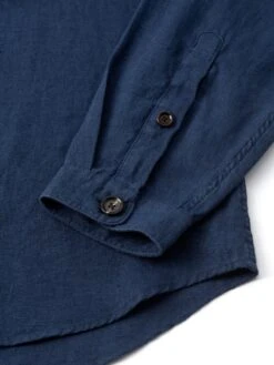 Treviscoe Shirt Coney Navy -Men's Fashion-Oliver Spencer FlatOSMS171aTreviscoeShirtCON01NAVConeyNavy2