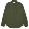 Treviscoe Shirt Kildale Forest Green -Men's Fashion-Oliver Spencer FlatOSMS171aTreviscoeShirtKIL01FOGKildaleForestGreen