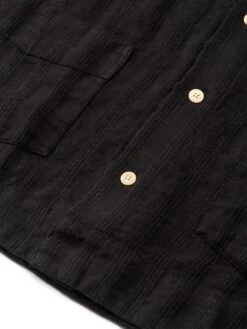 Cuban Short Sleeve Shirt Arnold Black -Men's Fashion-Oliver Spencer FlatOSMS173CubanShortSleeveShirtARN01BLKArnoldBlack2