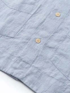 Cuban Short Sleeve Shirt Drescher Blue 11 Cuban Short Sleeve Shirt Drescher Blue -Men's Fashion-Oliver Spencer FlatOSMS173CubanShortSleeveShirtDRE01BLUDrescherBlue2