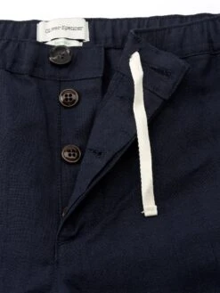 Osborne Drawstring Shorts Dillard Navy -Men's Fashion-Oliver Spencer FlatOSMT64OsborneShortsDIL01NAVDillardNavy2