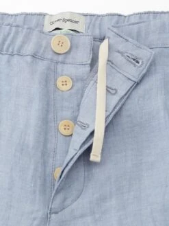 Osborne Drawstring Shorts Drescher Blue -Men's Fashion-Oliver Spencer FlatOSMT64OsborneShortsDRE01BLUDrescherBlue2