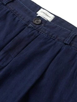 Morton Pleated Trousers Faye Indigo Blue -Men's Fashion-Oliver Spencer FlatOSMT68MortonTrousersFAY01INBFayeIndigoBlue1