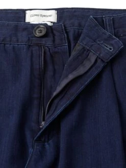 Morton Pleated Trousers Faye Indigo Blue -Men's Fashion-Oliver Spencer FlatOSMT68MortonTrousersFAY01INBFayeIndigoBlue2