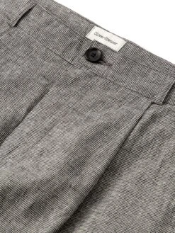 Morton Pleated Trousers Rackfield Black/White -Men's Fashion-Oliver Spencer FlatOSMT68MortonTrousersRAC01BLWRackfieldBlackWhite1