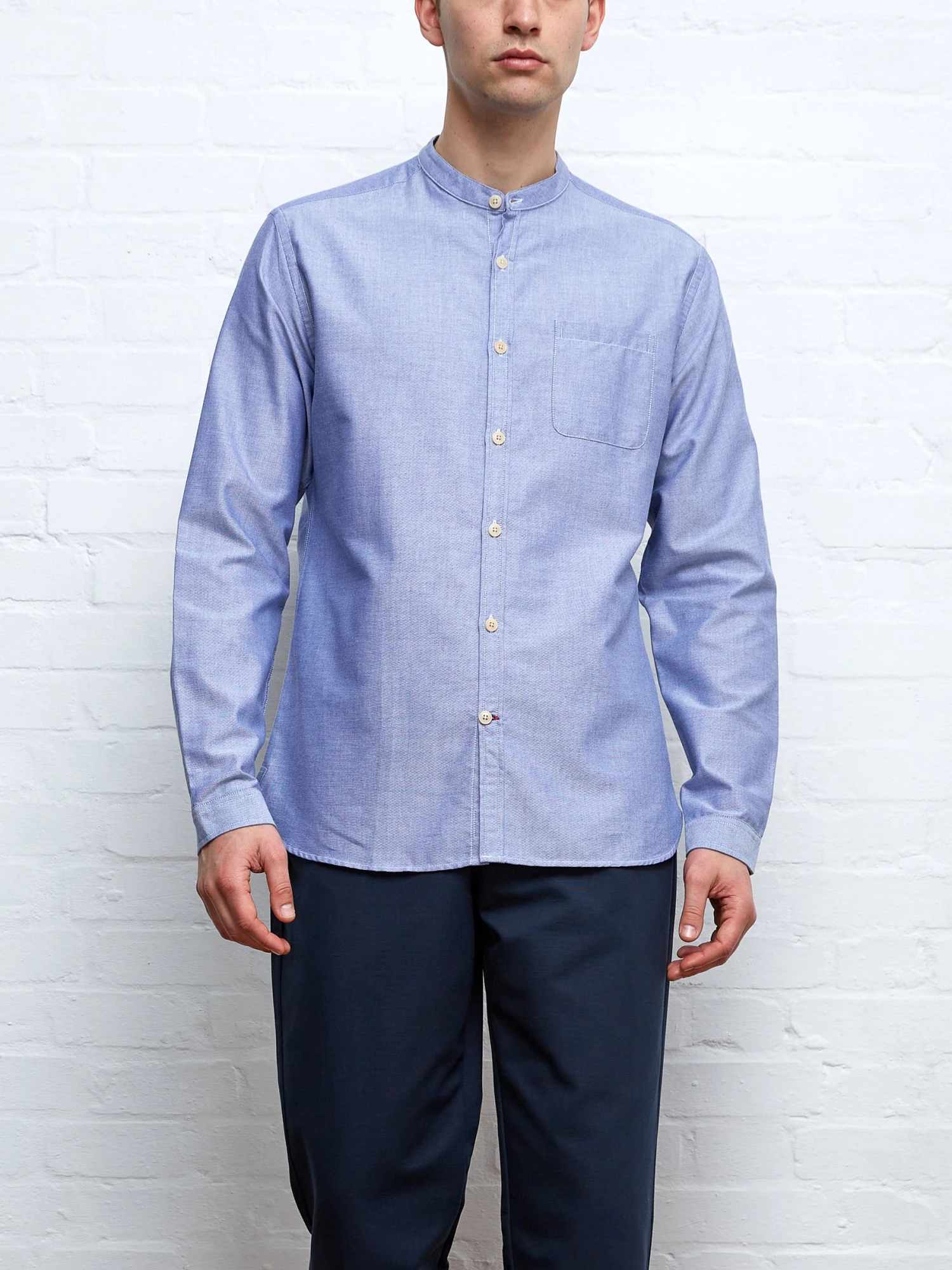 Grandad Shirt Brecon Blue 7 Grandad Shirt Brecon Blue - Image 5