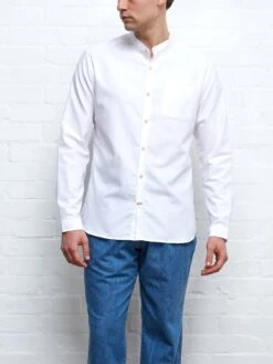 Grandad Shirt Brecon White 12 Grandad Shirt Brecon White -Men's Fashion-Oliver Spencer GRANDADSHIRTBRECONWHITE5copy