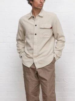Oliver Spencer X Niwaki Haru Gardening Overshirt Bruton Beige -Men's Fashion-Oliver Spencer HARUOVERSHIRTBRUTONBEIGEcopy