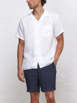 Havana Short Sleeve Shirt Bridford White -Men's Fashion-Oliver Spencer HAVANASHORTSLEEVESHIRTBRIDFORDWHITEcopy