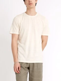 Conduit T-Shirt Dornie Cream 12 Conduit T-Shirt Dornie Cream -Men's Fashion-Oliver Spencer ModelOSM580ConduitTShirtDOR01CREDornieCream2copy