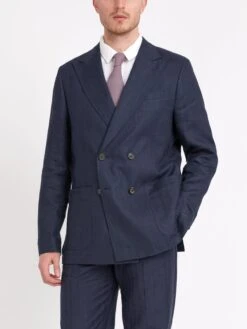 Navy Dillard Double-Breasted Suit -Men's Fashion-Oliver Spencer ModelOSMJ289aDoubleBreastedJacketDIL01NAVDillardNavy6copy 36be197e 4197 4d9b a3a0 fa25ec71b122