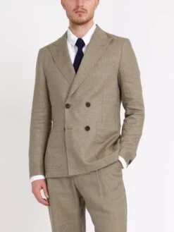 Stone Padworth Double-Breasted Suit -Men's Fashion-Oliver Spencer ModelOSMJ289aDoubleBreastedJacketPAD01STOPadworthStonecopy 2082943d 86e2 45ce 88d2 7bb50684257d