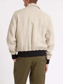 Linfield Bomber Jacket Coney Sand 13 Linfield Bomber Jacket Coney Sand -Men's Fashion-Oliver Spencer ModelOSMJ3325cLinfieldBomberJacketCON01SANConeySand12copy Softness