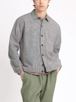 Milford Jacket Rackfield Black/White -Men's Fashion-Oliver Spencer ModelOSMJ351MilfordJacketRAC01BLWRackfieldBlackWhite3copy Softness