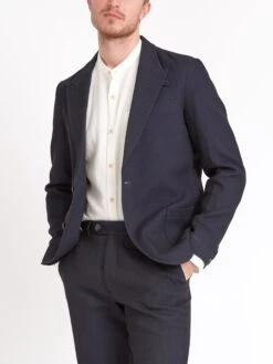 Navy Morva Mansfield Suit -Men's Fashion-Oliver Spencer ModelOSMJ352MansfieldJacketMOR01NAVMorvaNavy3copy Softness