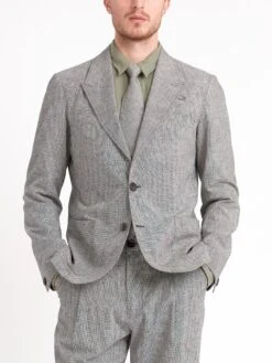 Mansfield Jacket Rackfield Black/White -Men's Fashion-Oliver Spencer ModelOSMJ352MansfieldJacketRAC01BLWRackfieldBlackWhitecopy Softness