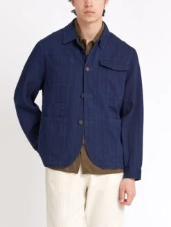 Hythe Jacket Faye Indigo Blue -Men's Fashion-Oliver Spencer ModelOSMJ362HytheJacketFAY01INBFayeIndigoBluecopy Softness