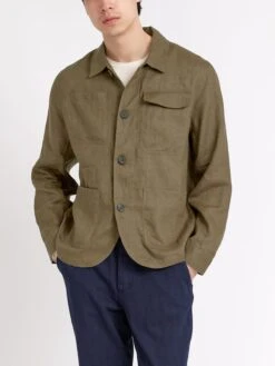 Hythe Jacket Padworth Green -Men's Fashion-Oliver Spencer ModelOSMJ362HytheJacketPAD01GRNPadworthGreen4copy