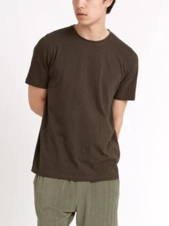 Conduit T-Shirt Hawley Dark Brown 12 Conduit T-Shirt Hawley Dark Brown -Men's Fashion-Oliver Spencer ModelOSMK580ConduitTShirtHAW01DABHawleyDarkBrown2copy