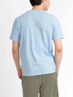 Conduit T-Shirt Hawley Sky Blue -Men's Fashion-Oliver Spencer ModelOSMK580ConduitTShirtHAW01SKBHawleySkyBlue22copy