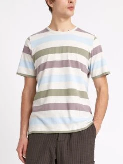 Conduit T-Shirt Tawford Multi -Men's Fashion-Oliver Spencer ModelOSMK580ConduitTShirtTAW01MULTawfordMulti1copy Softness