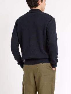 Roxwell Knitted Jacket Riverton Navy 13 Roxwell Knitted Jacket Riverton Navy -Men's Fashion-Oliver Spencer ModelOSMK619aRoxwellKnittedJacketRIV01NAVRivertonNavy21copy