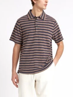 Tabley Polo Shirt Braemar Mauve -Men's Fashion-Oliver Spencer ModelOSMK689cTableyPoloShirtBRA01MAUBraemarMauve7copy Softness