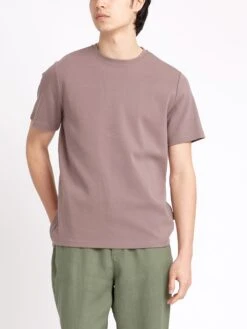 Heavy T-Shirt Tavistock Mauve -Men's Fashion-Oliver Spencer ModelOSMK724HeavyTShirtTAV01MAUTavistockMauve1copy Softness