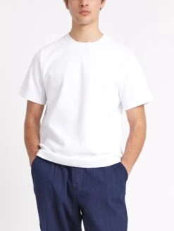 Heavy T-Shirt Tavistock White -Men's Fashion-Oliver Spencer ModelOSMK724HeavyTShirtTAV01WHITavistockWhite1copy Softness