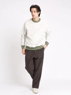 Reversible Sweatshirt Ruddock Green -Men's Fashion-Oliver Spencer ModelOSMK738ReversibleSweatshirtRUD01GRNRuddockGreen3 Softness