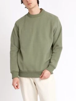 Reversible Sweatshirt Ruddock Green -Men's Fashion-Oliver Spencer ModelOSMK738ReversibleSweatshirtRUD01GRNRuddockGreen39copy Softness