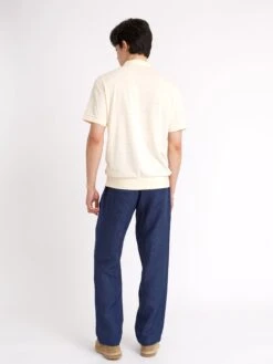 Glendale Polo Shirt Dornie Cream -Men's Fashion-Oliver Spencer ModelOSMK753GlendalePoloShirtDOR01CREDornieCream40