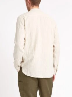Grandad Shirt Randal Cream -Men's Fashion-Oliver Spencer ModelOSMS126GrandadShirtRAN01CRERandalCream13copy Softness