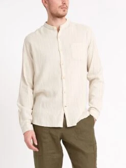Grandad Shirt Randal Cream -Men's Fashion-Oliver Spencer ModelOSMS126GrandadShirtRAN01CRERandalCream2copy Softness
