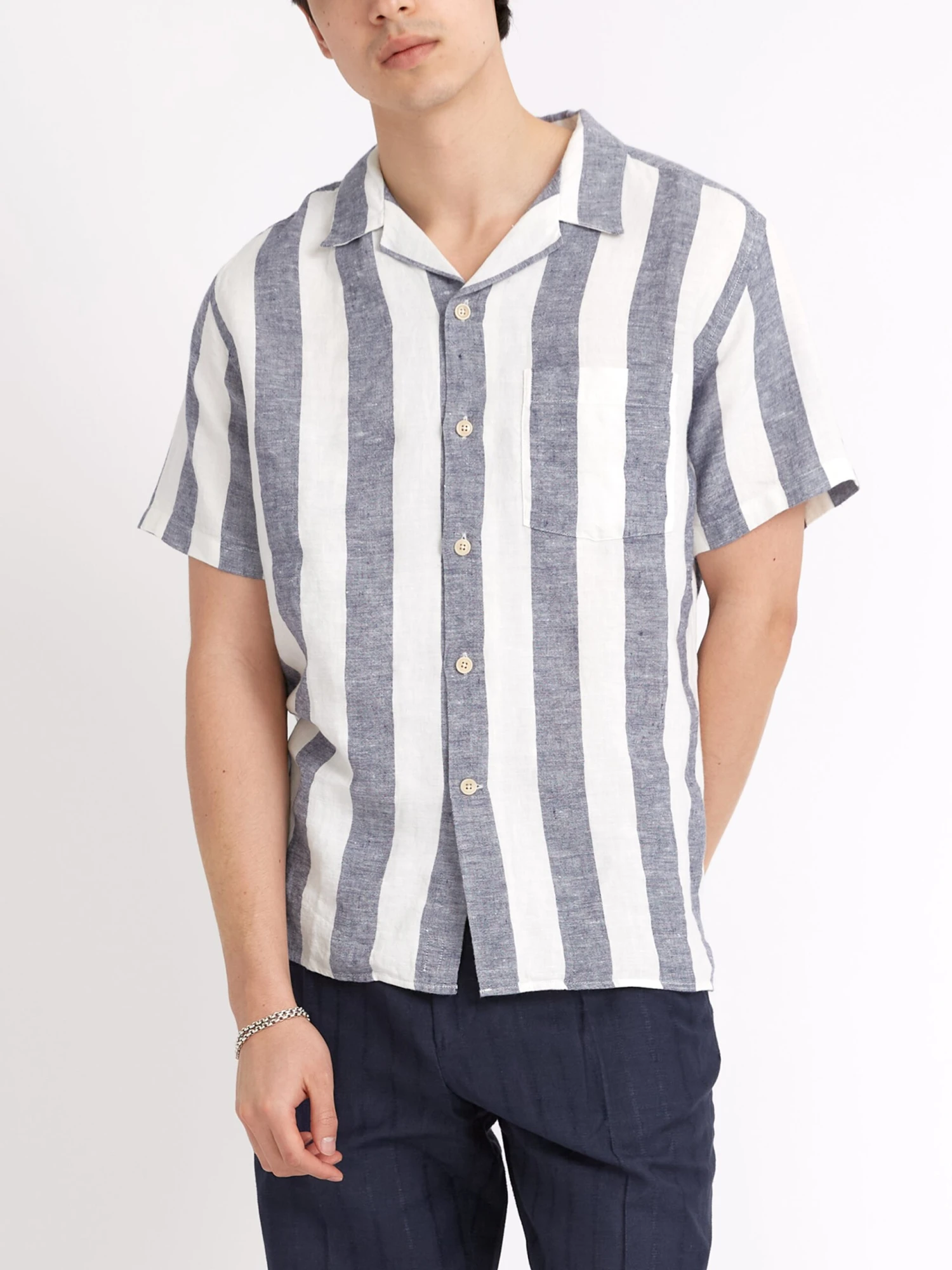 Havana Short Sleeve Shirt Mortimer Blue/White 7 Havana Short Sleeve Shirt Mortimer Blue/White - Image 5