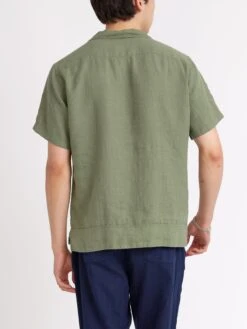 Havana Short Sleeve Shirt Coney Green -Men's Fashion-Oliver Spencer ModelOSMS156eHavanaShortSleeveShirtCON01GRNConeyGreen20copy