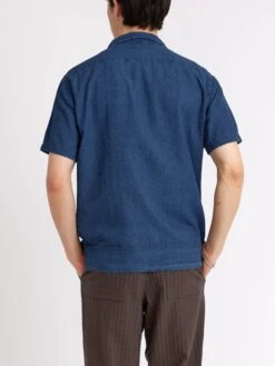 Havana Short Sleeve Shirt Lawes Navy -Men's Fashion-Oliver Spencer ModelOSMS156eHavanaShortSleeveShirtLAW01NAVLawesNavy13copy