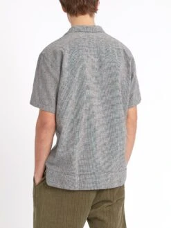 Havana Short Sleeve Shirt Rackfield Black/White -Men's Fashion-Oliver Spencer ModelOSMS156eHavanaShortSleeveShirtRAC01BLWRackfieldBlackWhite12copy Softness