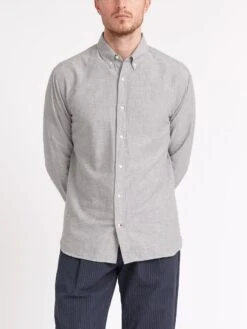 Brook Shirt Campbell Grey 12 Brook Shirt Campbell Grey -Men's Fashion-Oliver Spencer ModelOSMS162BrookShirtCAM01GRYCampbellGrey1copy Softness